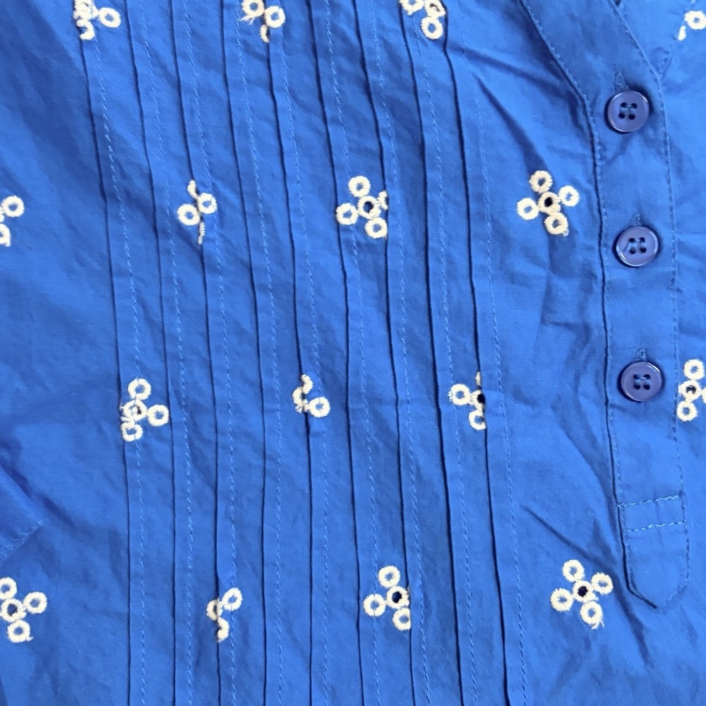 Woman Within Blue Women's 3/4 Sleeve Embroidered Tunic Top Shirt Size 1X - Picture 4 of 9
